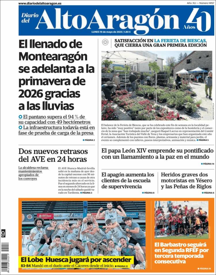 Portada de Diario del AltoAragón (España)