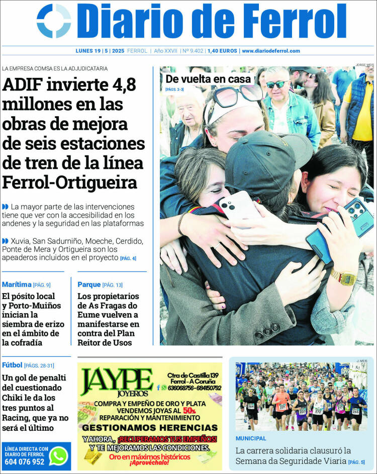 Portada de Diario de Ferrol (España)
