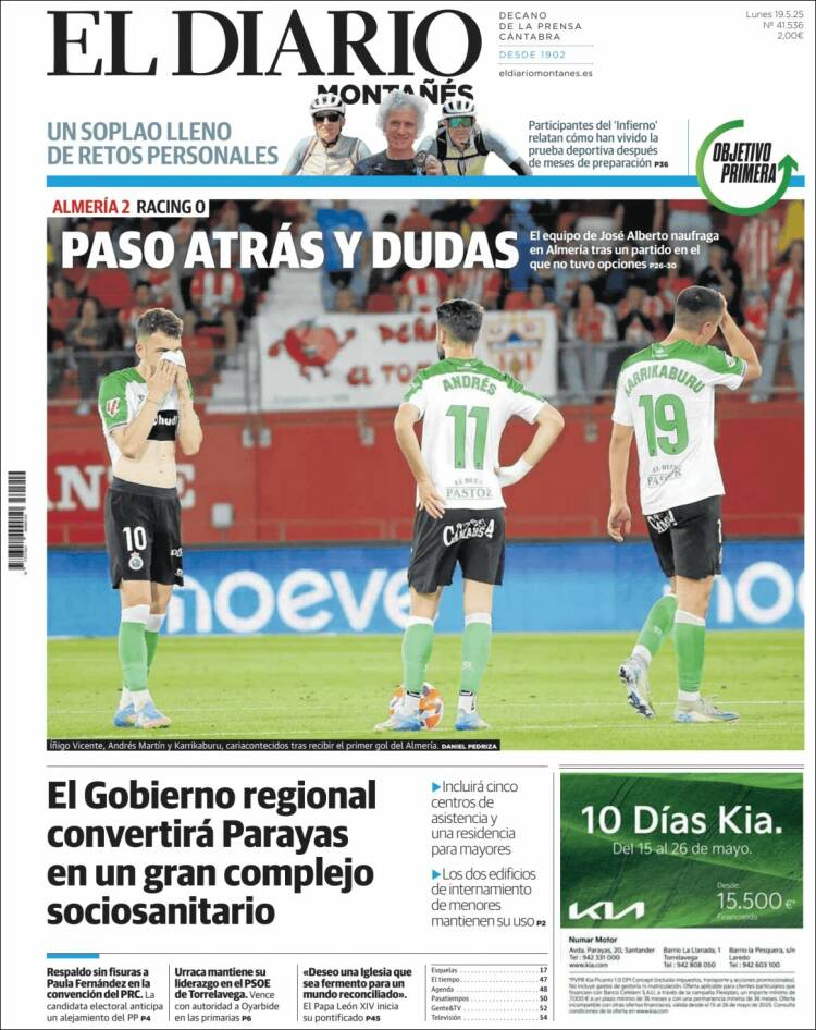 Portada de El Diario Montañés (España)