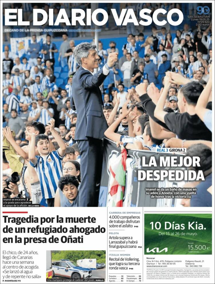 Portada de Diario Vasco (España)