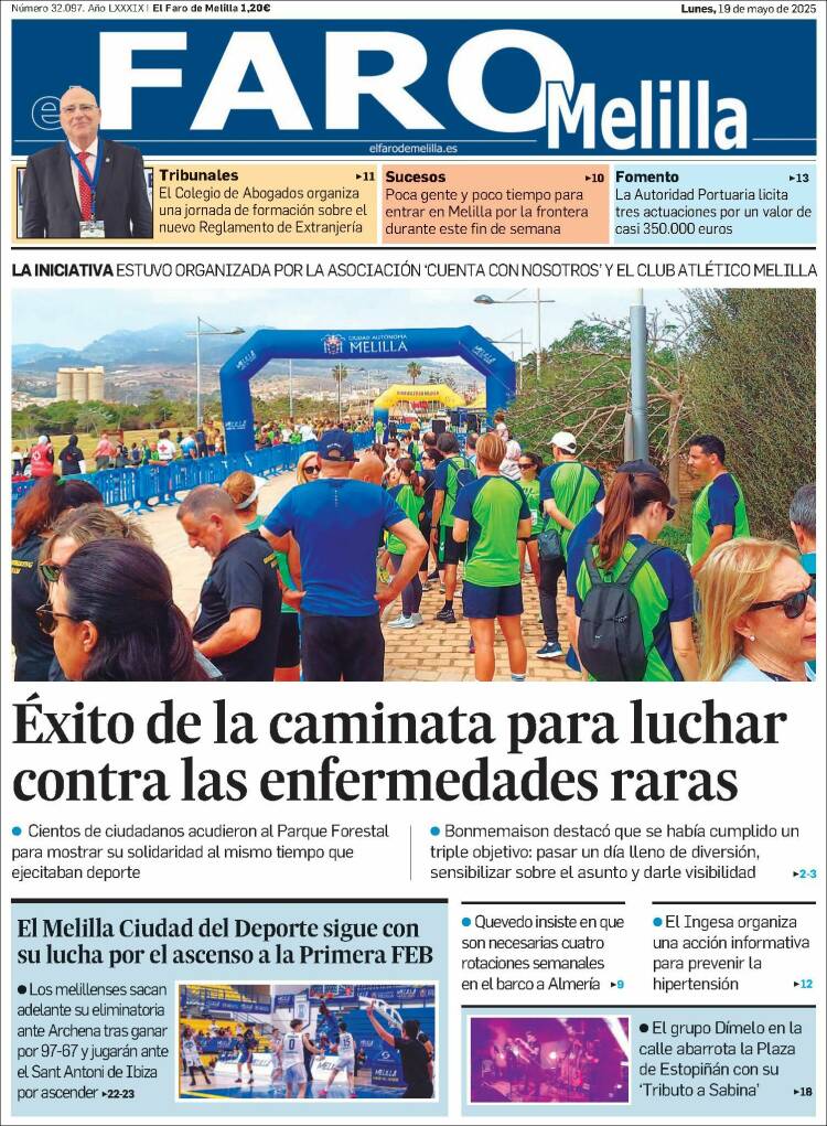 Portada de El Faro de Melilla (España)