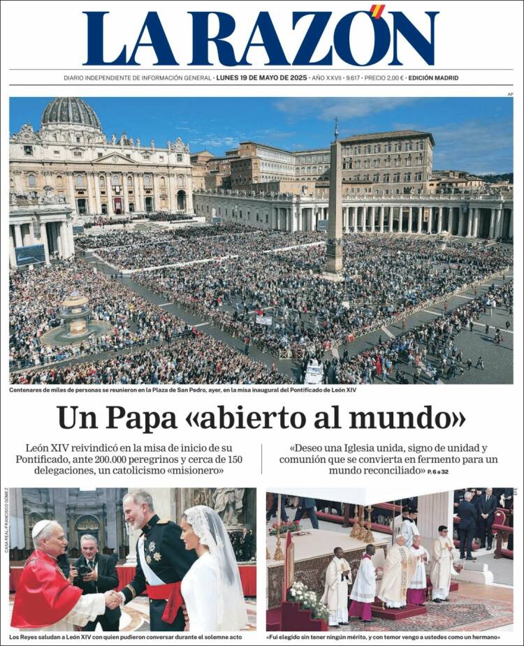 Portada de La Razón (España)