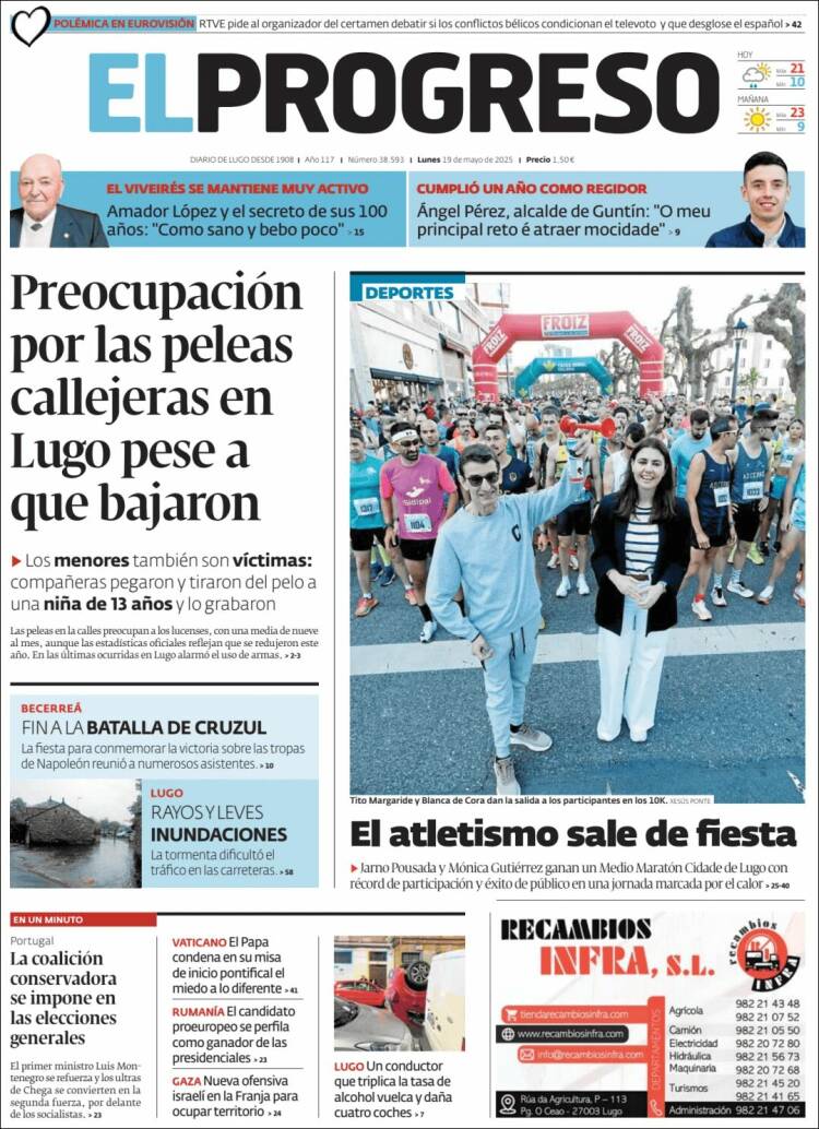 Portada de El Progreso (Espagne)