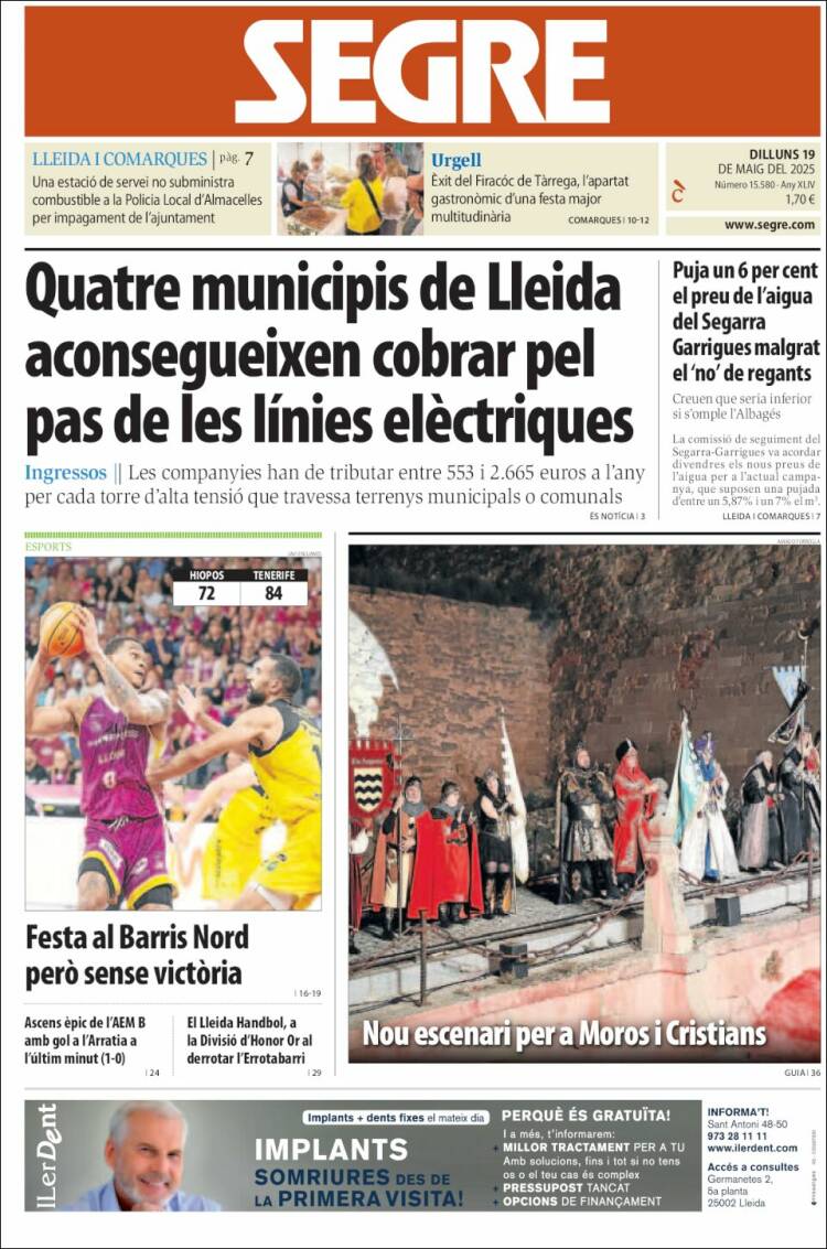 Portada de Segre (España)