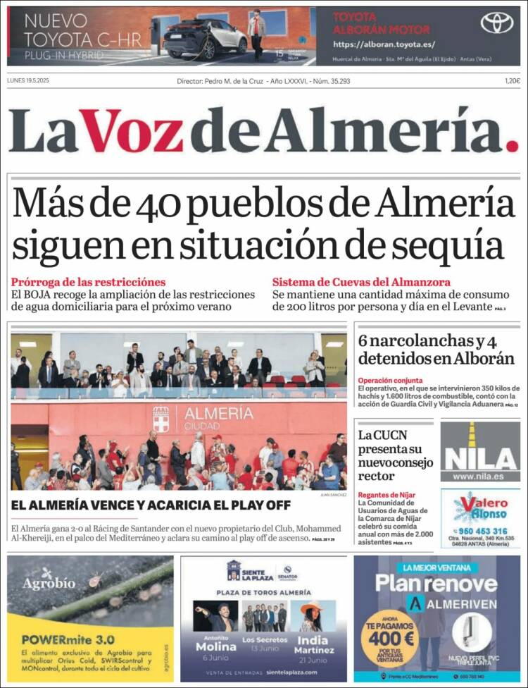 Portada de La Voz de Almería (España)