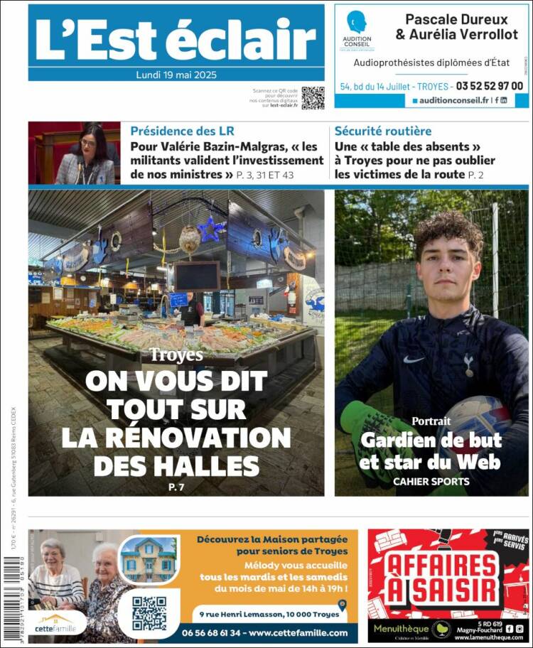 Portada de L'Est Eclair (Francia)