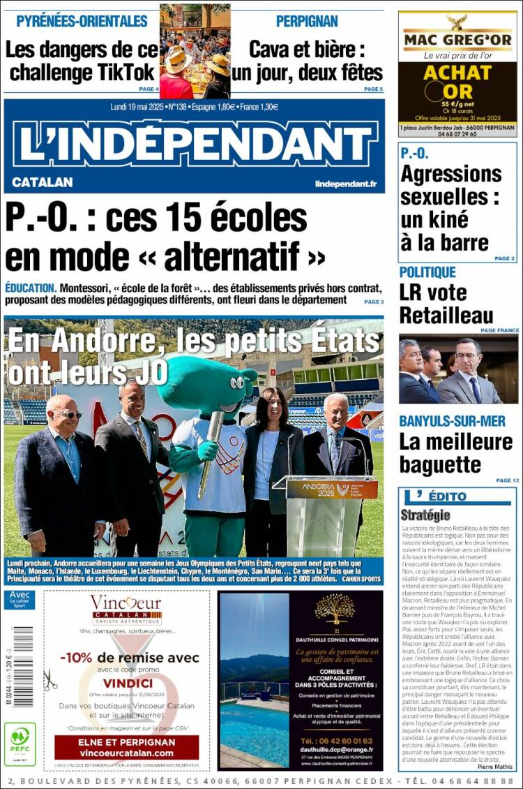 Portada de Le Indépendant (France)
