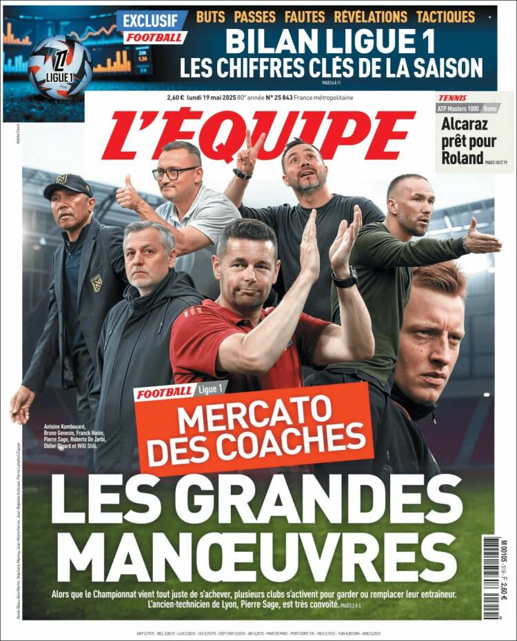 Portada de L'Equipe (France)