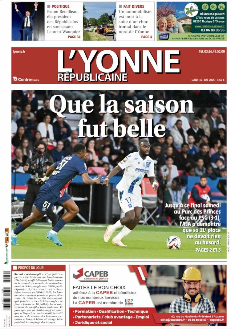 Portada de L'Yonne-Républicaine (France)