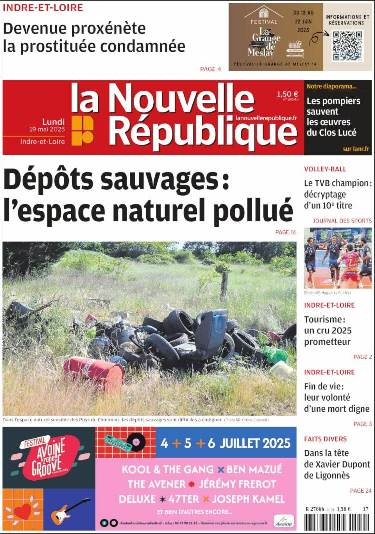 Portada de La Nouvelle Republique (France)