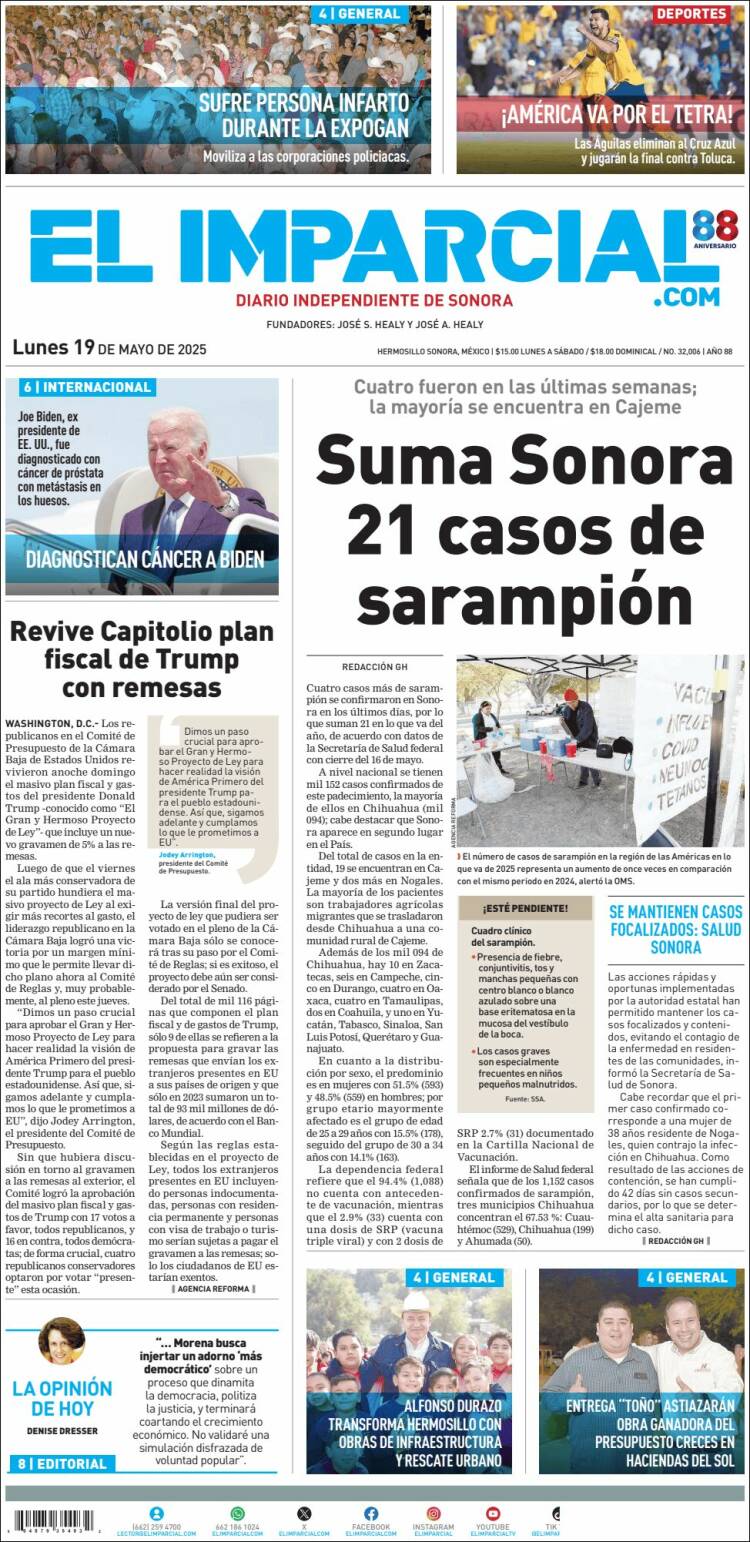 Portada de El Imparcial (México)
