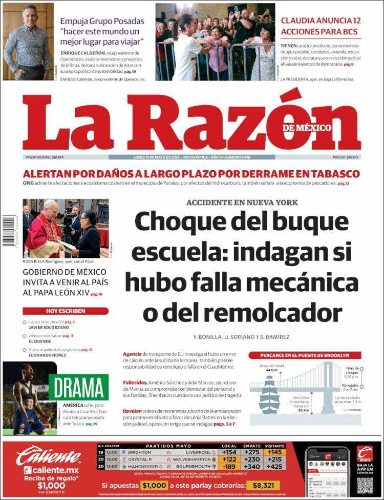 Portada de La Razón (México)