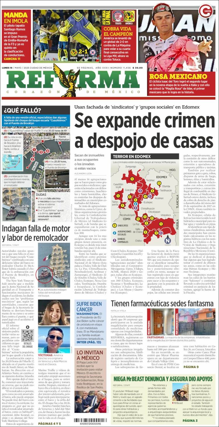 Portada de Reforma (México)