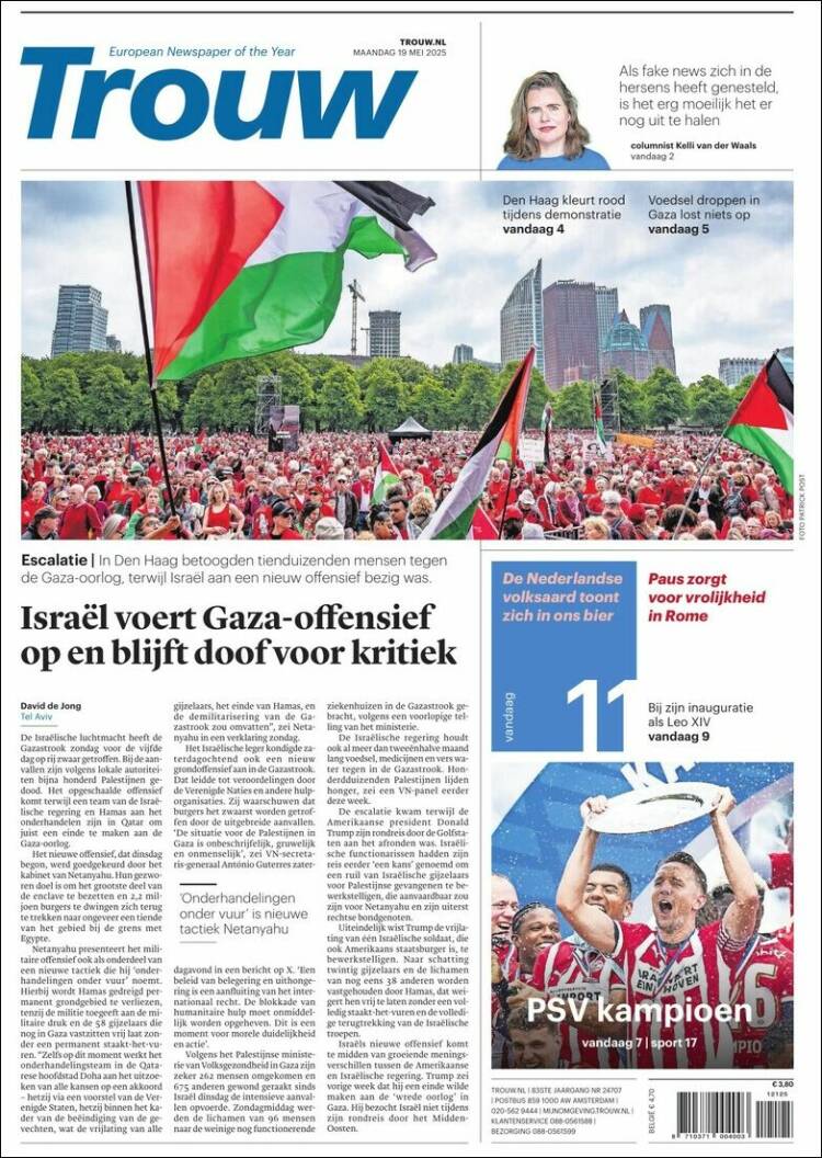Portada de Trouw (Pays-Bas)