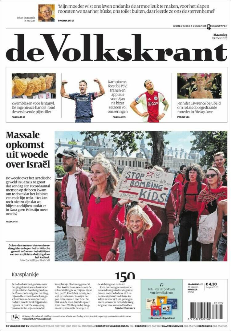 Portada de De Volkskrant (Pays-Bas)