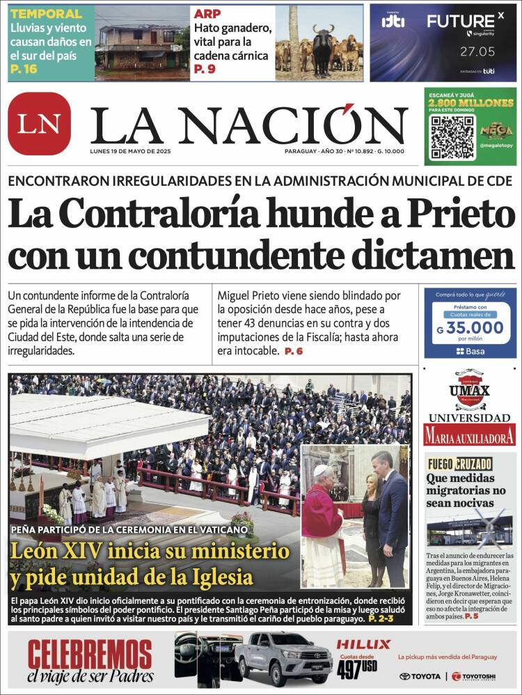 Portada de La Nación (Paraguay)