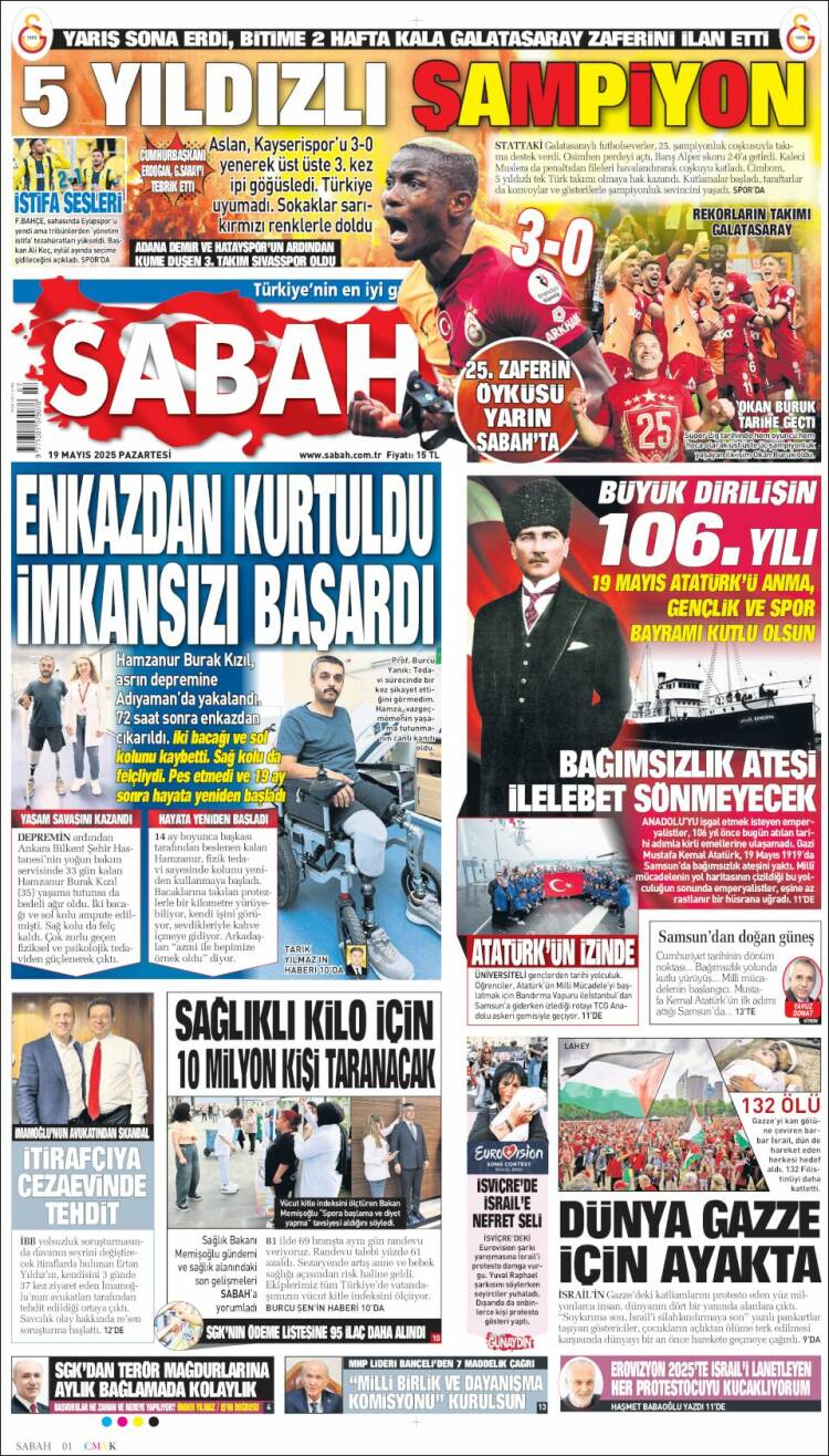 Portada de Sabah (Turquie)