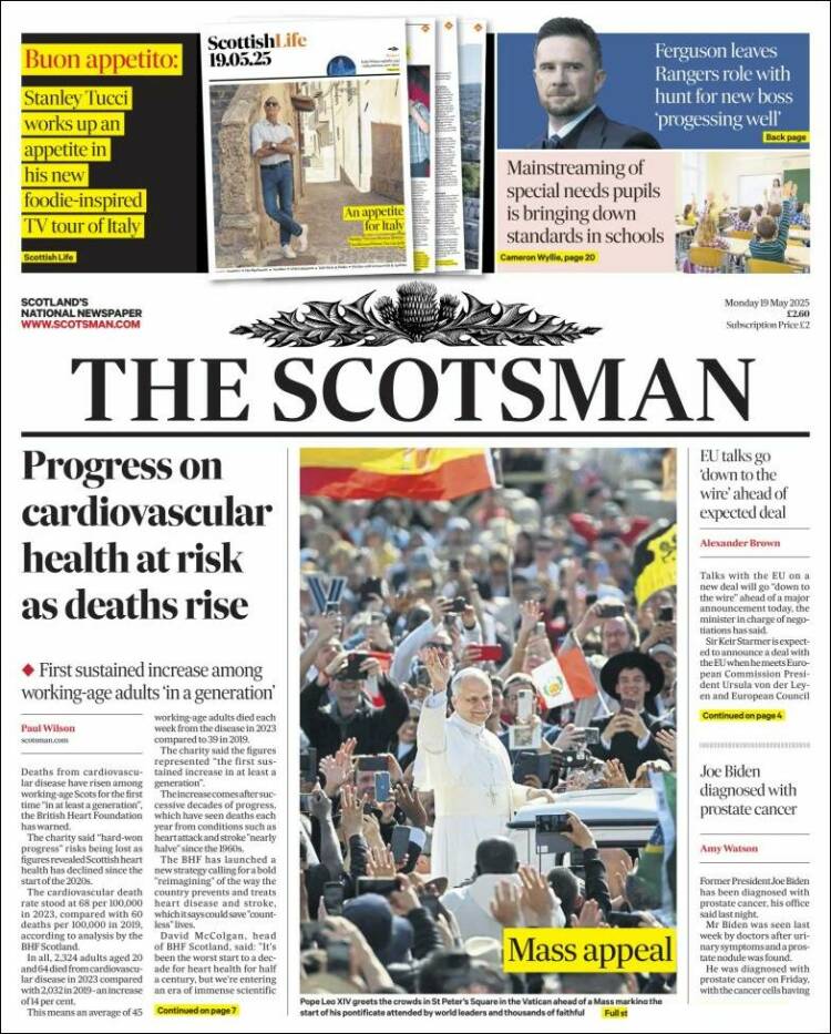 Portada de The Scotsman (Royaume-Uni)