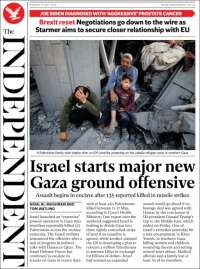 Portada de The Independent (Royaume-Uni)