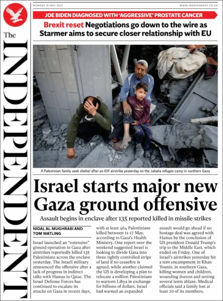 Portada de The Independent (Royaume-Uni)