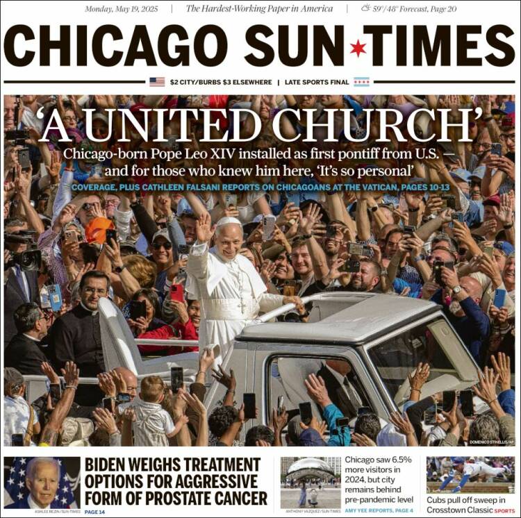Portada de Chicago Sun-Times (USA)