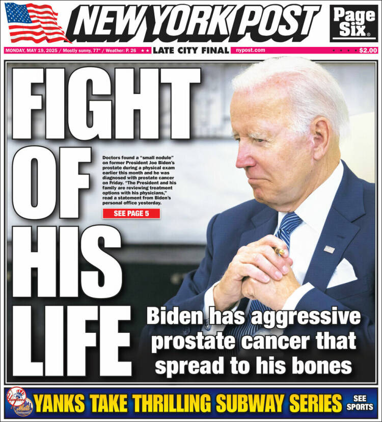 Portada de New York Post (USA)