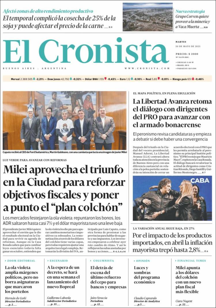 Portada de El Cronista Comercial (Argentina)