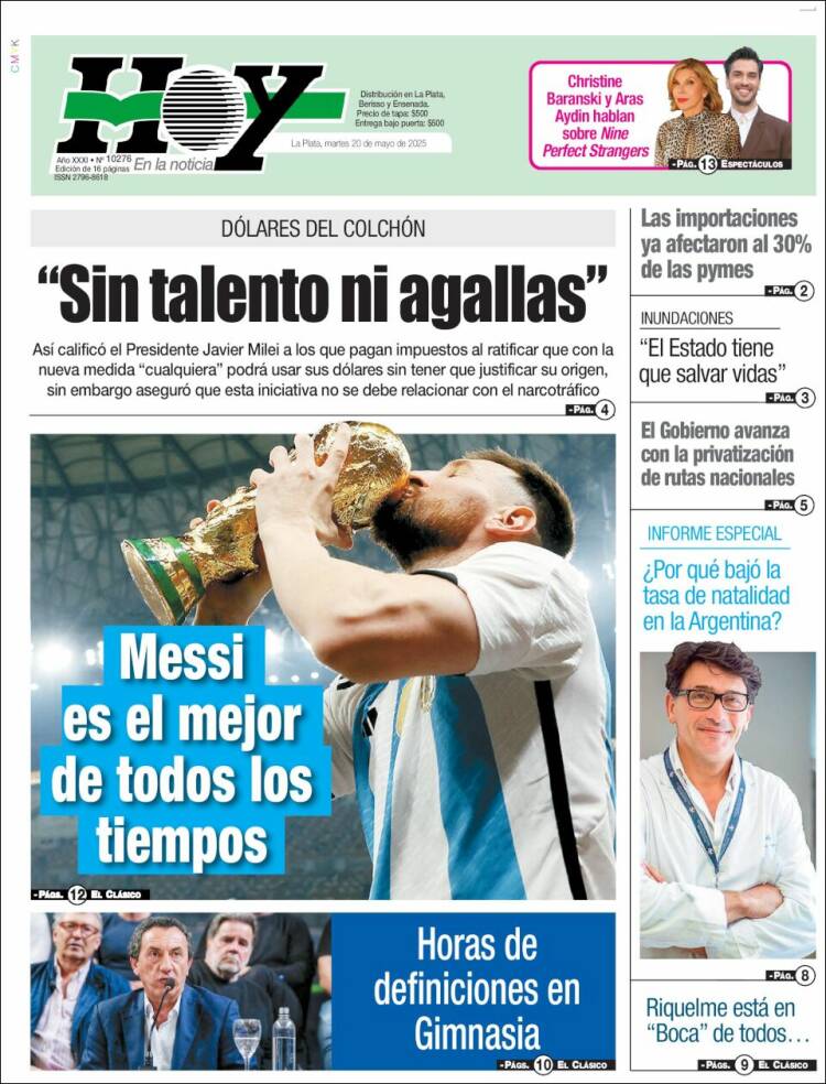 Portada de Diario Hoy (Argentina)