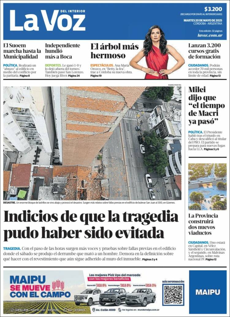 Portada de La Voz del Interior (Argentine)
