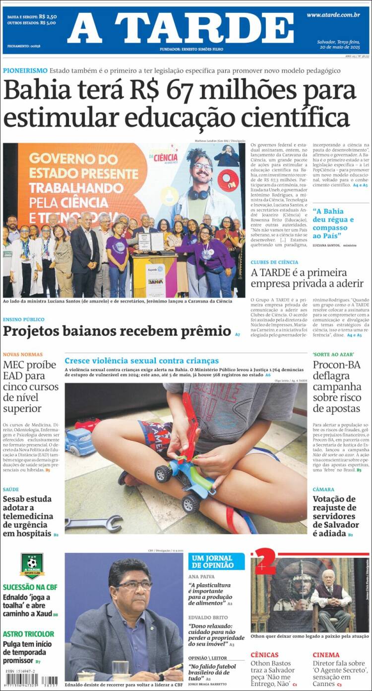 Portada de Diário A Tarde (Brésil)