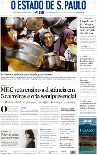 Portada de O Estado de São Paulo (Brésil)