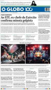 Portada de O Globo (Brésil)