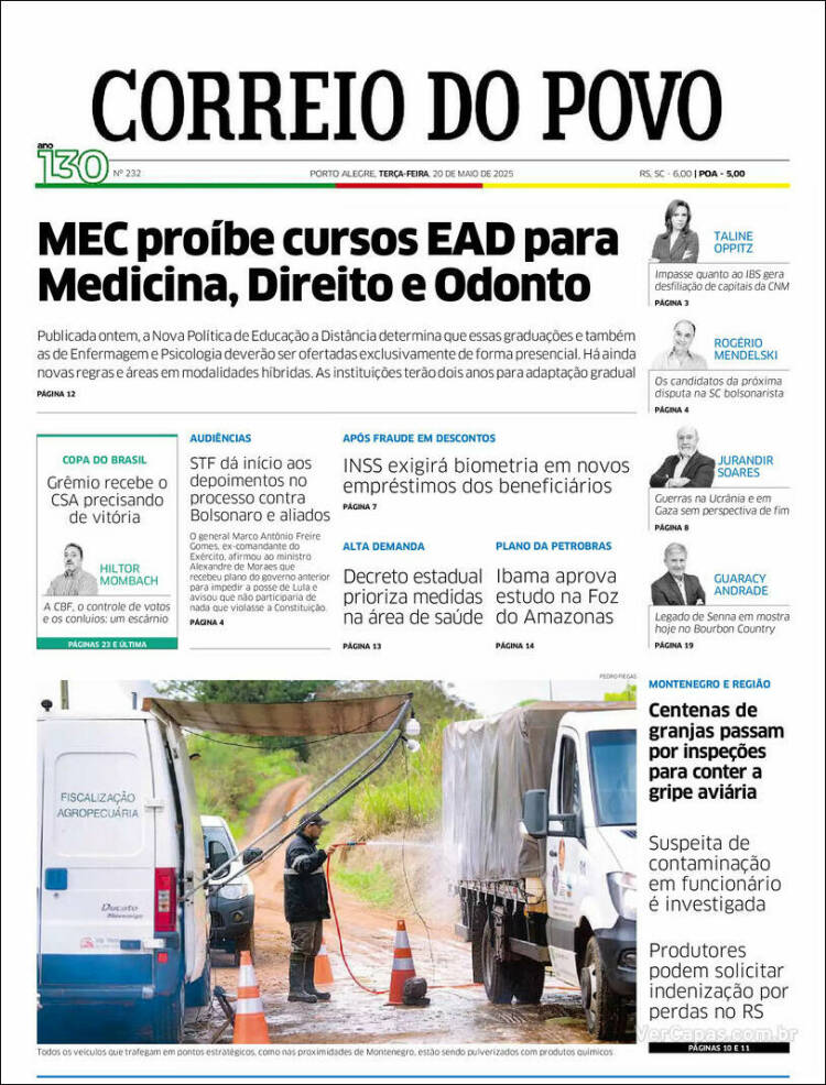 Portada de Correio Do Povo (Brésil)