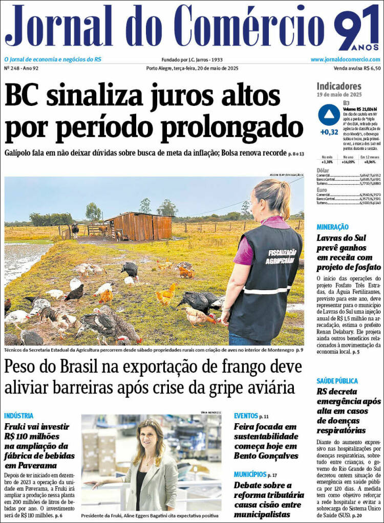 Portada de Jornal do Comércio (Brésil)