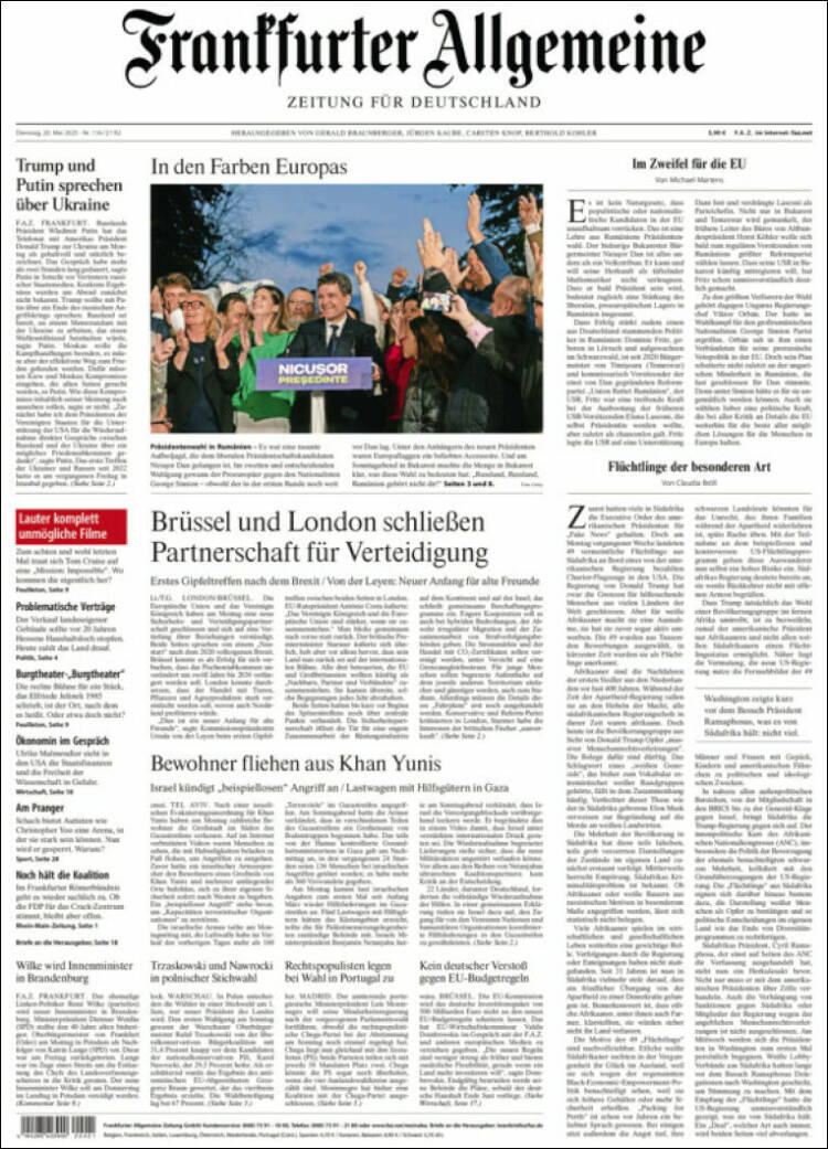 Portada de Frankfurter Allgemeine (Allemagne)