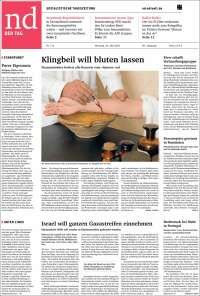 Portada de Neues Deutschland (Allemagne)