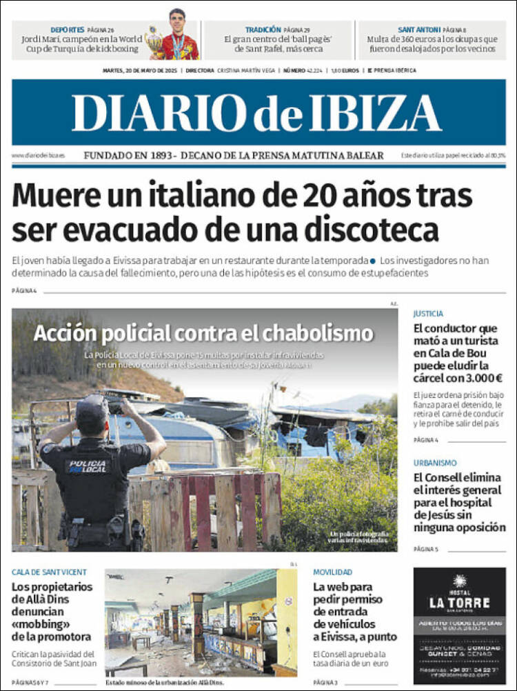 Portada de Diario de Ibiza (España)