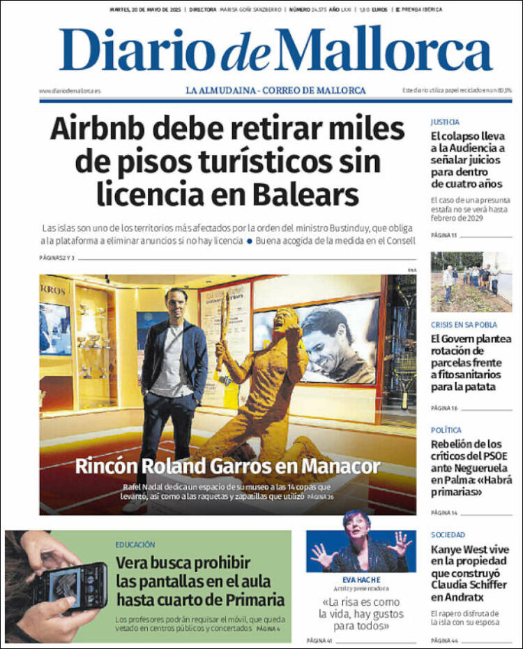 Portada de Diario de Mallorca (España)