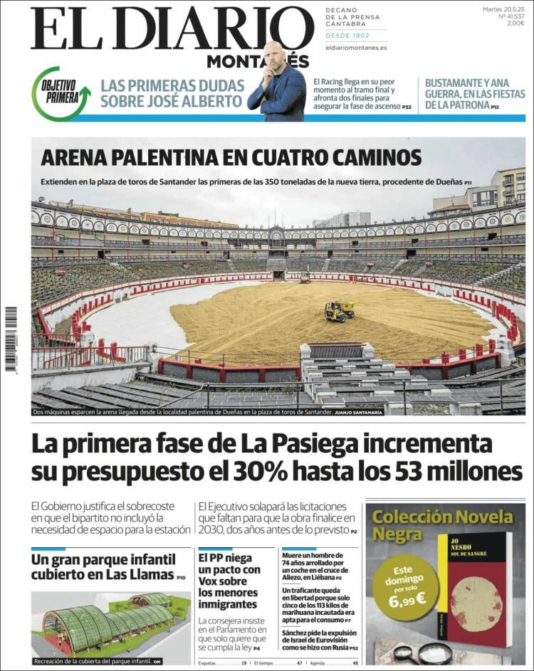 Portada de El Diario Montañés (Espagne)