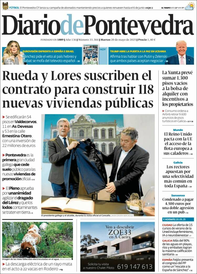 Portada de Diario de Pontevedra (España)