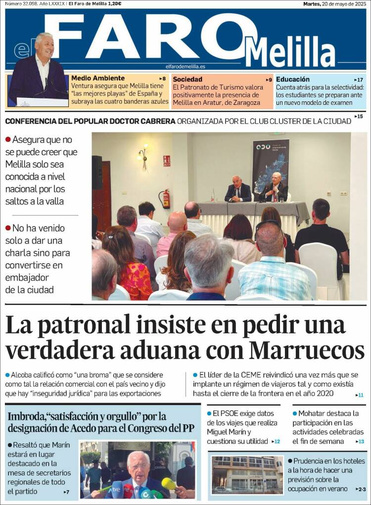 Portada de El Faro de Melilla (España)