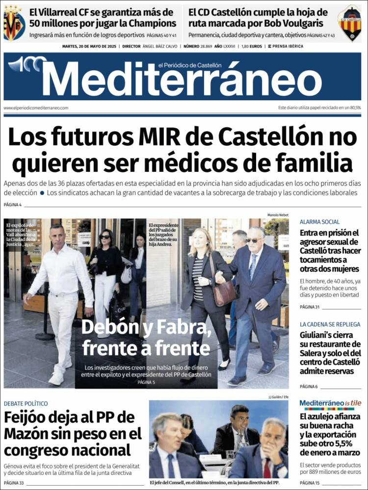 Portada de El Periódico Mediterraneo (España)