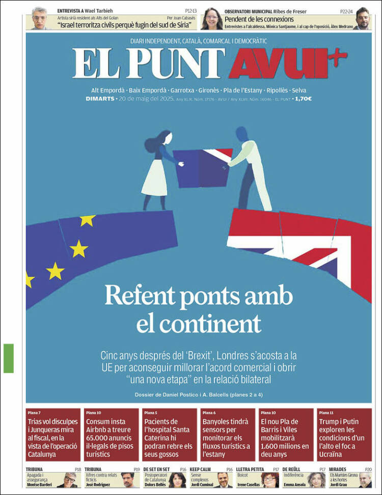 Portada de El Punt Avui - Girona (Espagne)