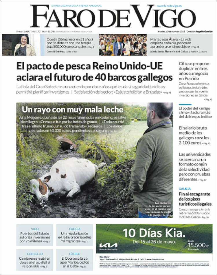 Portada de Faro de Vigo (España)