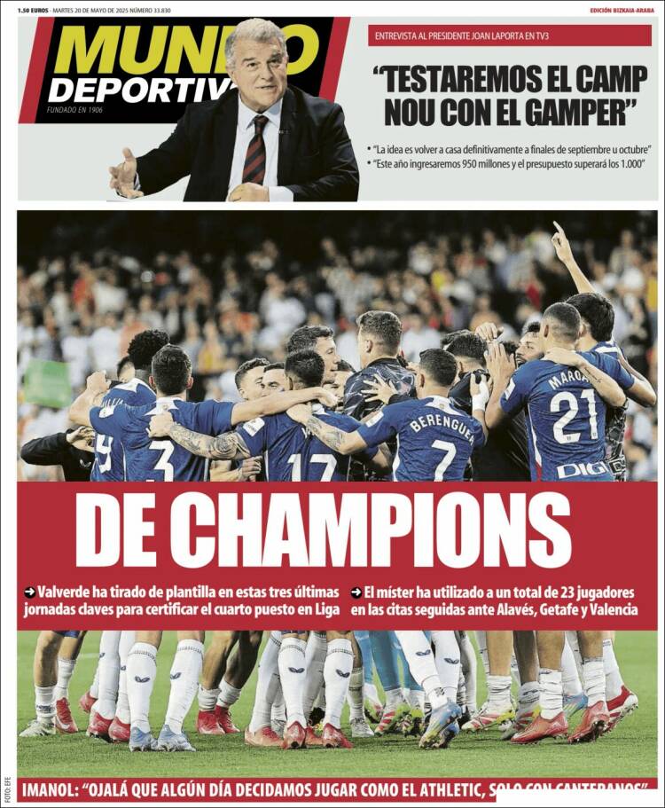 Portada de Mundo Deportivo Bizkaia (España)
