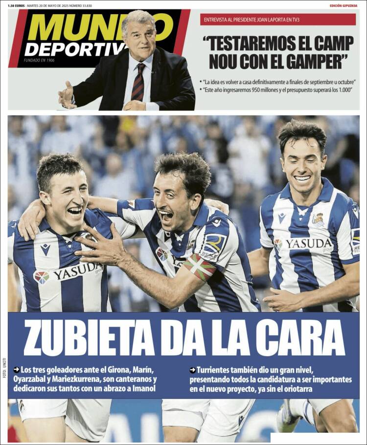 Portada de Mundo Deportivo Gipuzkoa (España)
