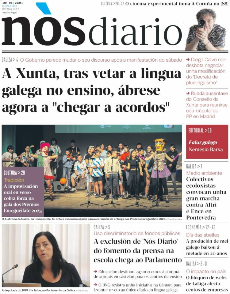 Portada de Nòs Diario (España)
