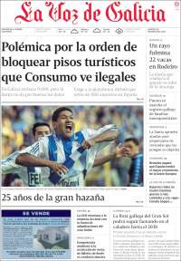 Portada de La Voz de Galicia (España)