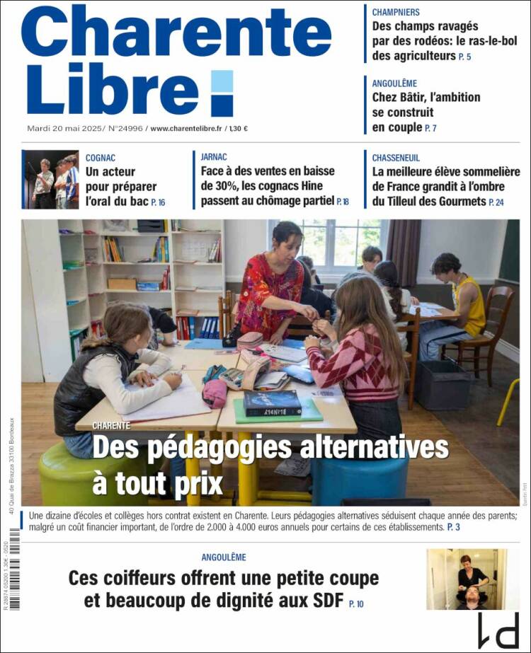 Portada de Charente Libre (Francia)