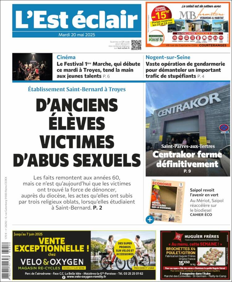 Portada de L'Est Eclair (Francia)